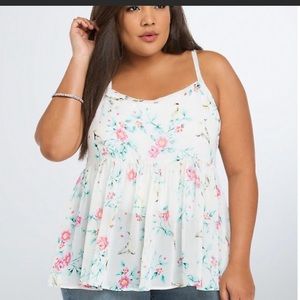 Torrid sheer bird & flower babydoll top 2